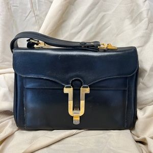 Cute Black Bag with Gold Clasp